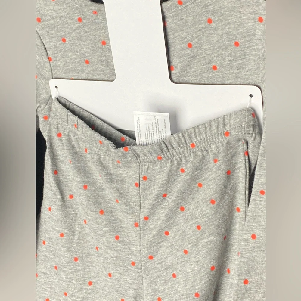 NWT Grey Polka dot peplum onesie with matching leggings